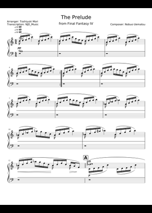ファイナルファンタジーIV プロローグ 楽譜 ピアノ (ソロ) | MuseScore.com