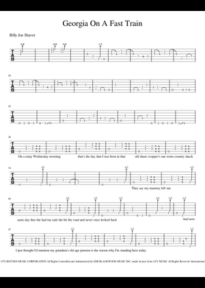 Play Official version of Georgia on a fast train Sheet Music by Billy ...