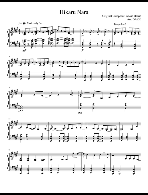 無料の 四月は君の嘘 の楽譜 | アニメ ハブ | MuseScore.com でPDFの