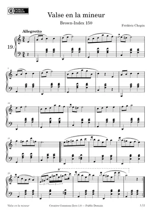 イ短調のワルツ, B.150 – フレデリック・ショパン (1810 - 1849 イ短調のワルツ, B.150 – フレデリック・ショパン (1810 - 1849