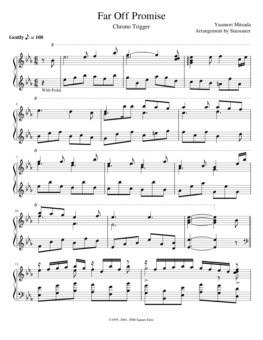 クロノ・トリガー 56 - 「遠い約束」 楽譜 ピアノ (ソロ) | MuseScore.com