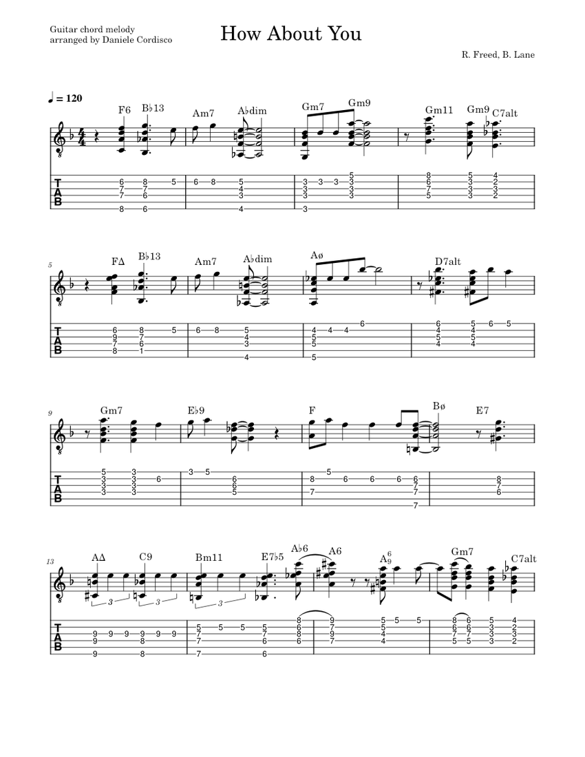 ボーカル ビッグバンド譜面：HOW ABOUT YOU? How About You? Jazz