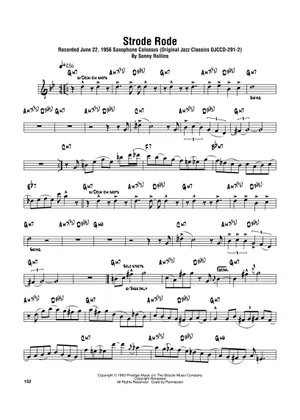 Strode Rode Chart Strode Rode – Sonny Rollins 楽譜 コード付き ピアノ (ソロ) easy | MuseScore.com