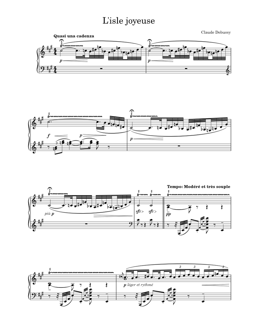 喜びの島 楽譜 ピアノ (ソロ) | MuseScore.com